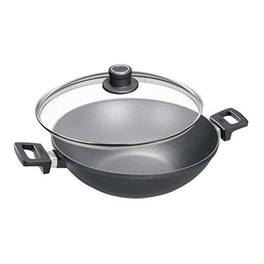 Woll 1132NL Titanium Nowo Guss-Wok ø 32 cm, 11 cm hoch mit 2 Seitengriffen inklusiv Sicherheitsglasdeckel im Sale